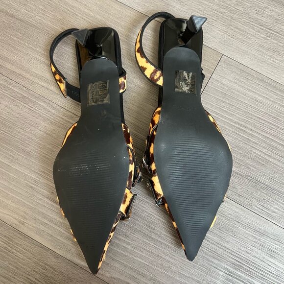 NWT Urban Outfitters Lizzie Slingback Heel Leopard Animal Print Buckles Size W7 - Picture 5 of 6